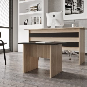 Artelibre - 15350157 ΤΡΑΠΕΖΑΚΙ ΓΡΑΦΕΙΟΥ ARTELIBRE ELMSTEAD ΟΞΙΑ/ΜΑΥΡΟ ΜΟΡΙΟΣΑΝΙΔΑ/ΜΕΛΑΜΙΝΗ 60X50X46.3CM