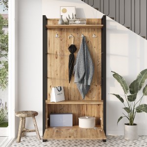 Artelibre - 15350160 ΕΠΙΠΛΟ ΕΙΣΟΔΟΥ ARTELIBRE ABERDEEN ΠΕΥΚΟ/ΑΝΘΡΑΚΙ ΜΟΡΙΟΣΑΝΙΔΑ/ΜΕΤΑΛΛΟ 90X34X180CM