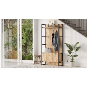 Artelibre - 15350160 ΕΠΙΠΛΟ ΕΙΣΟΔΟΥ ARTELIBRE ABERDEEN ΠΕΥΚΟ/ΑΝΘΡΑΚΙ ΜΟΡΙΟΣΑΝΙΔΑ/ΜΕΤΑΛΛΟ 90X34X180CM