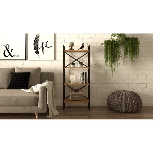 Artelibre - 15350161 ΒΙΒΛΙΟΘΗΚΗ ARTELIBRE LOTHIAN ΠΕΥΚΟ/ΜΑΥΡΟ ΜΟΡΙΟΣΑΝΙΔΑ/ΜΕΤΑΛΛΟ 55X30X138CM