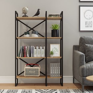 Artelibre - 15350162 ΒΙΒΛΙΟΘΗΚΗ ARTELIBRE LOTHIAN ΠΕΥΚΟ/ΜΑΥΡΟ ΜΟΡΙΟΣΑΝΙΔΑ/ΜΕΤΑΛΛΟ 87.5X30X138CM