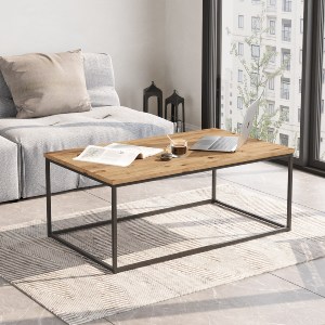 Artelibre - 15350166 ΤΡΑΠΕΖΑΚΙ ΣΑΛΟΝΙΟΥ ARTELIBRE RENFREW ΠΕΥΚΟ/ΑΝΘΡΑΚΙ ΜΟΡΙΟΣΑΝΙΔΑ/ΜΕΤΑΛΛΟ 100X60X40CM