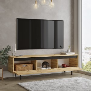 Artelibre - 15350181 ΕΠΙΠΛΟ ΤΗΛΕΟΡΑΣΗΣ ARTELIBRE MIDLOTHIAN ΦΥΣΙΚΟ/ΜΑΥΡΟ ΜΟΡΙΟΣΑΝΙΔΑ/ΜΕΤΑΛΛΟ 160X35.5X45.2CM