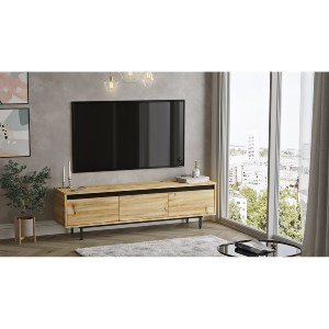 Artelibre - 15350181 ΕΠΙΠΛΟ ΤΗΛΕΟΡΑΣΗΣ ARTELIBRE MIDLOTHIAN ΦΥΣΙΚΟ/ΜΑΥΡΟ ΜΟΡΙΟΣΑΝΙΔΑ/ΜΕΤΑΛΛΟ 160X35.5X45.2CM