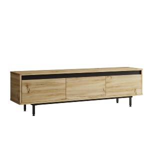 Artelibre - 15350181 ΕΠΙΠΛΟ ΤΗΛΕΟΡΑΣΗΣ ARTELIBRE MIDLOTHIAN ΦΥΣΙΚΟ/ΜΑΥΡΟ ΜΟΡΙΟΣΑΝΙΔΑ/ΜΕΤΑΛΛΟ 160X35.5X45.2CM