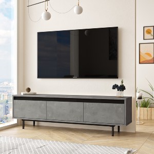 Artelibre - 15350182 ΕΠΙΠΛΟ ΤΗΛΕΟΡΑΣΗΣ ARTELIBRE MIDLOTHIAN ΓΚΡΙ ΜΕ ΕΦΕ ΤΣΙΜΕΝΤΟ/ΜΑΥΡΟ ΜΟΡΙΟΣΑΝΙΔΑ/ΜΕΤΑΛΛΟ 160X35.5X45.2CM