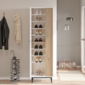 Artelibre - 15350186 ΠΑΠΟΥΤΣΟΘΗΚΗ ARTELIBRE INVERCLYDE ΛΕΥΚΟ/ΦΥΣΙΚΟ ΜΟΡΙΟΣΑΝΙΔΑ/ΜΕΛΑΜΙΝΗ 57.2X35.5X173.6CM