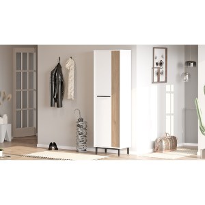 Artelibre - 15350186 ΠΑΠΟΥΤΣΟΘΗΚΗ ARTELIBRE INVERCLYDE ΛΕΥΚΟ/ΦΥΣΙΚΟ ΜΟΡΙΟΣΑΝΙΔΑ/ΜΕΛΑΜΙΝΗ 57.2X35.5X173.6CM