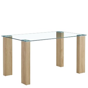 Artelibre - 15380004 ΤΡΑΠΕΖΙ ΤΡΑΠΕΖΑΡΙΑΣ ARTELIBRE ASHMOOR ΦΥΣΙΚΟ ΓΥΑΛΙ/ΞΥΛΟ 140X80X75CM