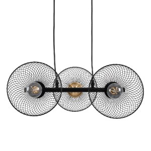 glo-00586-00586_0 GLOBOSTAR® VERONA 00586 ΜΟΝΤΕΡΝΟ ΚΡΕΜΑΣΤΟ ΦΩΤΙΣΤΙΚΟ ΡΑΓΑ ΤΡΙΦΩΤΟ 3 X E27 IP20 ΜΑΥΡΟ & ΧΡΥΣ