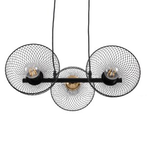 glo-00586-00586_3 GLOBOSTAR® VERONA 00586 ΜΟΝΤΕΡΝΟ ΚΡΕΜΑΣΤΟ ΦΩΤΙΣΤΙΚΟ ΡΑΓΑ ΤΡΙΦΩΤΟ 3 X E27 IP20 ΜΑΥΡΟ & ΧΡΥΣ