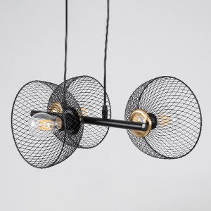 glo-00586-00586_6 GLOBOSTAR® VERONA 00586 ΜΟΝΤΕΡΝΟ ΚΡΕΜΑΣΤΟ ΦΩΤΙΣΤΙΚΟ ΡΑΓΑ ΤΡΙΦΩΤΟ 3 X E27 IP20 ΜΑΥΡΟ & ΧΡΥΣ