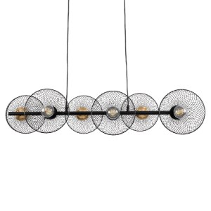 glo-00587-00587_0 GLOBOSTAR® VERONA 00587 ΜΟΝΤΕΡΝΟ ΚΡΕΜΑΣΤΟ ΦΩΤΙΣΤΙΚΟ ΡΑΓΑ ΠΟΛΥΦΩΤΟ 6 X E27 IP20 ΜΑΥΡΟ & ΧΡΥ