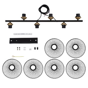 glo-00587-00587_10 GLOBOSTAR® VERONA 00587 ΜΟΝΤΕΡΝΟ ΚΡΕΜΑΣΤΟ ΦΩΤΙΣΤΙΚΟ ΡΑΓΑ ΠΟΛΥΦΩΤΟ 6 X E27 IP20 ΜΑΥΡΟ & ΧΡΥ