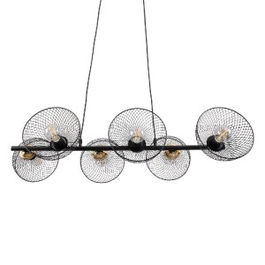 glo-00587-00587_3 GLOBOSTAR® VERONA 00587 ΜΟΝΤΕΡΝΟ ΚΡΕΜΑΣΤΟ ΦΩΤΙΣΤΙΚΟ ΡΑΓΑ ΠΟΛΥΦΩΤΟ 6 X E27 IP20 ΜΑΥΡΟ & ΧΡΥ