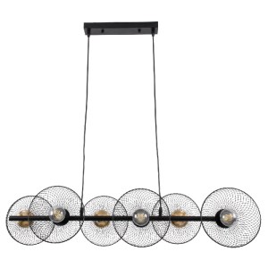 glo-00587-00587_4 GLOBOSTAR® VERONA 00587 ΜΟΝΤΕΡΝΟ ΚΡΕΜΑΣΤΟ ΦΩΤΙΣΤΙΚΟ ΡΑΓΑ ΠΟΛΥΦΩΤΟ 6 X E27 IP20 ΜΑΥΡΟ & ΧΡΥ