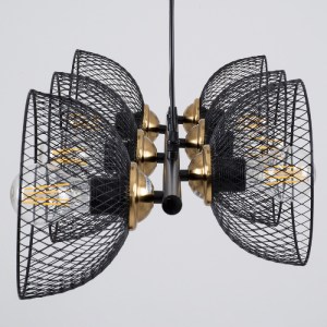 glo-00587-00587_6 GLOBOSTAR® VERONA 00587 ΜΟΝΤΕΡΝΟ ΚΡΕΜΑΣΤΟ ΦΩΤΙΣΤΙΚΟ ΡΑΓΑ ΠΟΛΥΦΩΤΟ 6 X E27 IP20 ΜΑΥΡΟ & ΧΡΥ