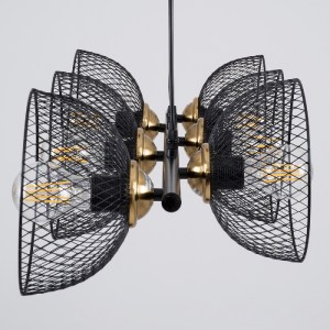 glo-00588-00588_5 GLOBOSTAR® VERONA 00588 ΜΟΝΤΕΡΝΟ ΚΡΕΜΑΣΤΟ ΦΩΤΙΣΤΙΚΟ ΡΑΓΑ ΠΟΛΥΦΩΤΟ 9 X E27 ΜΑΥΡΟ & ΧΡΥΣΟ ΜΕ