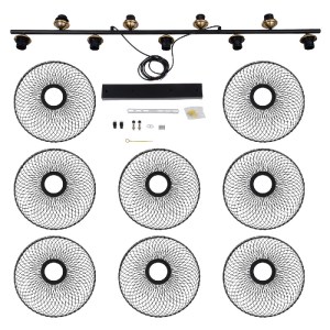 glo-00588-00588_9 GLOBOSTAR® VERONA 00588 ΜΟΝΤΕΡΝΟ ΚΡΕΜΑΣΤΟ ΦΩΤΙΣΤΙΚΟ ΡΑΓΑ ΠΟΛΥΦΩΤΟ 9 X E27 ΜΑΥΡΟ & ΧΡΥΣΟ ΜΕ