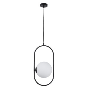 glo-00591-00591_3 GLOBOSTAR® HAMBURG 00591 ΜΟΝΤΕΡΝΟ ΚΡΕΜΑΣΤΟ ΦΩΤΙΣΤΙΚΟ ΜΠΑΛΑ ΜΟΝΟΦΩΤΟ 1 X E14 IP20 ΜΑΥΡΟ ΜΕΤ