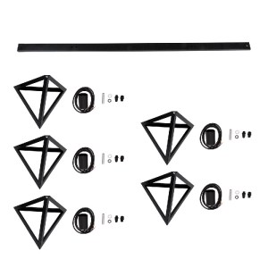 glo-00608-00608_10 GLOBOSTAR® TRIANGLE 00608 ΜΟΝΤΕΡΝΟ ΚΡΕΜΑΣΤΟ ΦΩΤΙΣΤΙΚΟ ΡΑΓΑ ΠΟΛΥΦΩΤΟ 5 X E27 IP20 ΜΑΥΡΟ ΜΕΤ