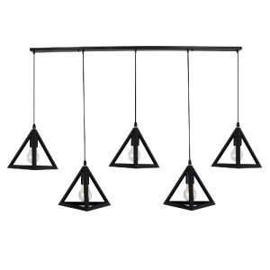 glo-00608-00608_2 GLOBOSTAR® TRIANGLE 00608 ΜΟΝΤΕΡΝΟ ΚΡΕΜΑΣΤΟ ΦΩΤΙΣΤΙΚΟ ΡΑΓΑ ΠΟΛΥΦΩΤΟ 5 X E27 IP20 ΜΑΥΡΟ ΜΕΤ