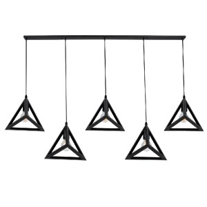 glo-00608-00608_4 GLOBOSTAR® TRIANGLE 00608 ΜΟΝΤΕΡΝΟ ΚΡΕΜΑΣΤΟ ΦΩΤΙΣΤΙΚΟ ΡΑΓΑ ΠΟΛΥΦΩΤΟ 5 X E27 IP20 ΜΑΥΡΟ ΜΕΤ