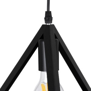 glo-00608-00608_5 GLOBOSTAR® TRIANGLE 00608 ΜΟΝΤΕΡΝΟ ΚΡΕΜΑΣΤΟ ΦΩΤΙΣΤΙΚΟ ΡΑΓΑ ΠΟΛΥΦΩΤΟ 5 X E27 IP20 ΜΑΥΡΟ ΜΕΤ