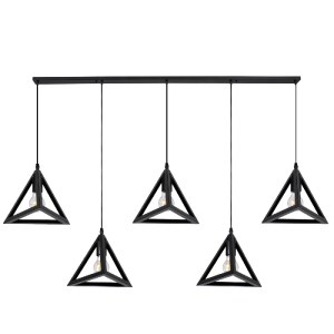 glo-00608-f29369_00608_0 GLOBOSTAR® TRIANGLE 00608 ΜΟΝΤΕΡΝΟ ΚΡΕΜΑΣΤΟ ΦΩΤΙΣΤΙΚΟ ΡΑΓΑ ΠΟΛΥΦΩΤΟ 5 X E27 IP20 ΜΑΥΡΟ ΜΕΤ