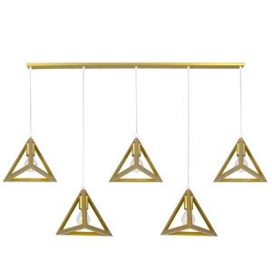 glo-00610-00610_0 GLOBOSTAR® TRIANGLE 00610 ΜΟΝΤΕΡΝΟ ΚΡΕΜΑΣΤΟ ΦΩΤΙΣΤΙΚΟ ΡΑΓΑ ΠΟΛΥΦΩΤΟ 5 X E27 IP20 ΧΡΥΣΟ ΜΕΤ