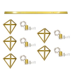 glo-00610-00610_10 GLOBOSTAR® TRIANGLE 00610 ΜΟΝΤΕΡΝΟ ΚΡΕΜΑΣΤΟ ΦΩΤΙΣΤΙΚΟ ΡΑΓΑ ΠΟΛΥΦΩΤΟ 5 X E27 IP20 ΧΡΥΣΟ ΜΕΤ