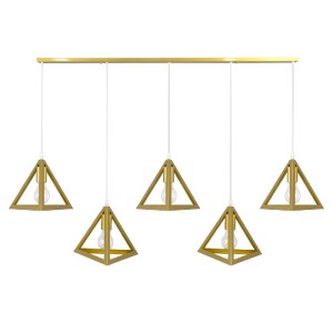 glo-00610-00610_3 GLOBOSTAR® TRIANGLE 00610 ΜΟΝΤΕΡΝΟ ΚΡΕΜΑΣΤΟ ΦΩΤΙΣΤΙΚΟ ΡΑΓΑ ΠΟΛΥΦΩΤΟ 5 X E27 IP20 ΧΡΥΣΟ ΜΕΤ