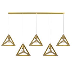 glo-00610-00610_4 GLOBOSTAR® TRIANGLE 00610 ΜΟΝΤΕΡΝΟ ΚΡΕΜΑΣΤΟ ΦΩΤΙΣΤΙΚΟ ΡΑΓΑ ΠΟΛΥΦΩΤΟ 5 X E27 IP20 ΧΡΥΣΟ ΜΕΤ