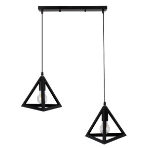 glo-00611-00611_3 GLOBOSTAR® TRIANGLE 00611 ΜΟΝΤΕΡΝΟ ΚΡΕΜΑΣΤΟ ΦΩΤΙΣΤΙΚΟ ΡΑΓΑ ΔΙΦΩΤΟ 2 X E27 IP20 ΜΑΥΡΟ ΜΕΤΑΛ
