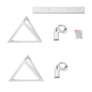 glo-00612-00612_100 GLOBOSTAR® TRIANGLE 00612 ΜΟΝΤΕΡΝΟ ΚΡΕΜΑΣΤΟ ΦΩΤΙΣΤΙΚΟ ΡΑΓΑ ΔΙΦΩΤΟ 2 X E27 IP20 ΛΕΥΚΟ ΜΕΤΑΛ