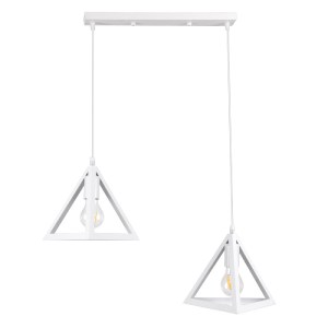 glo-00612-00612_2 GLOBOSTAR® TRIANGLE 00612 ΜΟΝΤΕΡΝΟ ΚΡΕΜΑΣΤΟ ΦΩΤΙΣΤΙΚΟ ΡΑΓΑ ΔΙΦΩΤΟ 2 X E27 IP20 ΛΕΥΚΟ ΜΕΤΑΛ