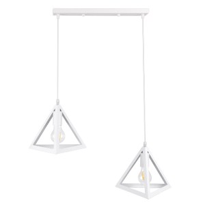 glo-00612-00612_3 GLOBOSTAR® TRIANGLE 00612 ΜΟΝΤΕΡΝΟ ΚΡΕΜΑΣΤΟ ΦΩΤΙΣΤΙΚΟ ΡΑΓΑ ΔΙΦΩΤΟ 2 X E27 IP20 ΛΕΥΚΟ ΜΕΤΑΛ