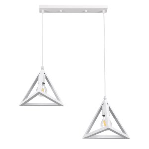 glo-00612-00612_4 GLOBOSTAR® TRIANGLE 00612 ΜΟΝΤΕΡΝΟ ΚΡΕΜΑΣΤΟ ΦΩΤΙΣΤΙΚΟ ΡΑΓΑ ΔΙΦΩΤΟ 2 X E27 IP20 ΛΕΥΚΟ ΜΕΤΑΛ