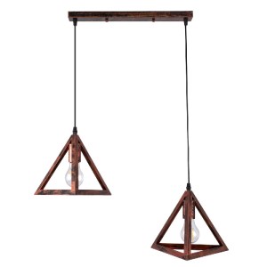 glo-00613-00613_2 GLOBOSTAR® TRIANGLE 00613 ΜΟΝΤΕΡΝΟ ΚΡΕΜΑΣΤΟ ΦΩΤΙΣΤΙΚΟ ΡΑΓΑ ΔΙΦΩΤΟ 2 X E27 IP20 ΧΑΛΚΙΝΟ ΜΕΤ