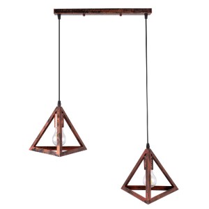 glo-00613-00613_3 GLOBOSTAR® TRIANGLE 00613 ΜΟΝΤΕΡΝΟ ΚΡΕΜΑΣΤΟ ΦΩΤΙΣΤΙΚΟ ΡΑΓΑ ΔΙΦΩΤΟ 2 X E27 IP20 ΧΑΛΚΙΝΟ ΜΕΤ