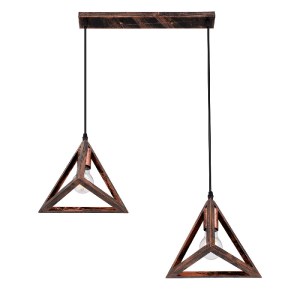 glo-00613-00613_4 GLOBOSTAR® TRIANGLE 00613 ΜΟΝΤΕΡΝΟ ΚΡΕΜΑΣΤΟ ΦΩΤΙΣΤΙΚΟ ΡΑΓΑ ΔΙΦΩΤΟ 2 X E27 IP20 ΧΑΛΚΙΝΟ ΜΕΤ