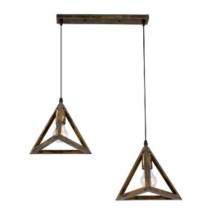 glo-00614-00614_0 GLOBOSTAR® TRIANGLE 00614 ΜΟΝΤΕΡΝΟ ΚΡΕΜΑΣΤΟ ΦΩΤΙΣΤΙΚΟ ΡΑΓΑ ΔΙΦΩΤΟ 2 X E27 IP20 ΜΠΡΟΥΤΖΙΝΟ 