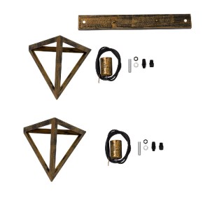 glo-00614-00614_100 GLOBOSTAR® TRIANGLE 00614 ΜΟΝΤΕΡΝΟ ΚΡΕΜΑΣΤΟ ΦΩΤΙΣΤΙΚΟ ΡΑΓΑ ΔΙΦΩΤΟ 2 X E27 IP20 ΜΠΡΟΥΤΖΙΝΟ 
