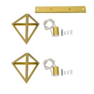 glo-00615-00615_100 GLOBOSTAR® TRIANGLE 00615 ΜΟΝΤΕΡΝΟ ΚΡΕΜΑΣΤΟ ΦΩΤΙΣΤΙΚΟ ΡΑΓΑ ΔΙΦΩΤΟ 2 X E27 IP20 ΧΡΥΣΟ ΜΕΤΑΛ