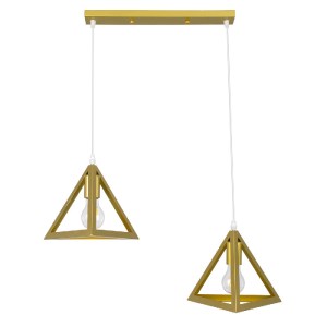 glo-00615-00615_2 GLOBOSTAR® TRIANGLE 00615 ΜΟΝΤΕΡΝΟ ΚΡΕΜΑΣΤΟ ΦΩΤΙΣΤΙΚΟ ΡΑΓΑ ΔΙΦΩΤΟ 2 X E27 IP20 ΧΡΥΣΟ ΜΕΤΑΛ