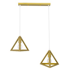 glo-00615-00615_3 GLOBOSTAR® TRIANGLE 00615 ΜΟΝΤΕΡΝΟ ΚΡΕΜΑΣΤΟ ΦΩΤΙΣΤΙΚΟ ΡΑΓΑ ΔΙΦΩΤΟ 2 X E27 IP20 ΧΡΥΣΟ ΜΕΤΑΛ