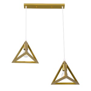glo-00615-00615_4 GLOBOSTAR® TRIANGLE 00615 ΜΟΝΤΕΡΝΟ ΚΡΕΜΑΣΤΟ ΦΩΤΙΣΤΙΚΟ ΡΑΓΑ ΔΙΦΩΤΟ 2 X E27 IP20 ΧΡΥΣΟ ΜΕΤΑΛ