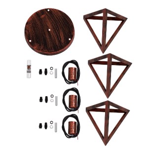 glo-00618-00618_10 GLOBOSTAR® TRIANGLE 00618 ΜΟΝΤΕΡΝΟ ΚΡΕΜΑΣΤΟ ΦΩΤΙΣΤΙΚΟ ΠΛΕΓΜΑ ΤΡΙΦΩΤΟ 3 X E27 IP20 ΧΑΛΚΙΝΟ 