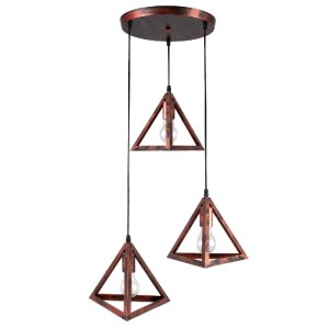 glo-00618-00618_3 GLOBOSTAR® TRIANGLE 00618 ΜΟΝΤΕΡΝΟ ΚΡΕΜΑΣΤΟ ΦΩΤΙΣΤΙΚΟ ΠΛΕΓΜΑ ΤΡΙΦΩΤΟ 3 X E27 IP20 ΧΑΛΚΙΝΟ 