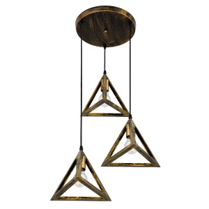 glo-00619-00619_4 GLOBOSTAR® TRIANGLE 00619 ΜΟΝΤΕΡΝΟ ΚΡΕΜΑΣΤΟ ΦΩΤΙΣΤΙΚΟ ΠΛΕΓΜΑ ΤΡΙΦΩΤΟ 3 X E27 IP20 ΜΠΡΟΥΤΖΙ
